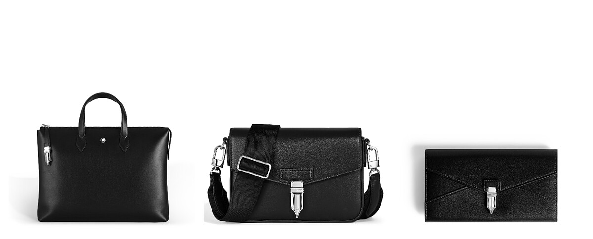 MONTBLANC Soft系列手提包(NT$56,700)、信差包(NT$45,400)、長版皮夾(NT$24,600)。