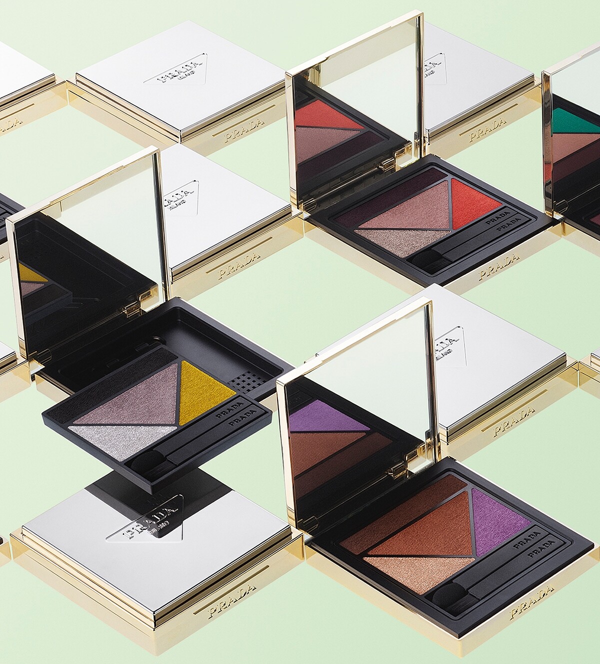 Prada Beauty秀場眼影盤形象照。