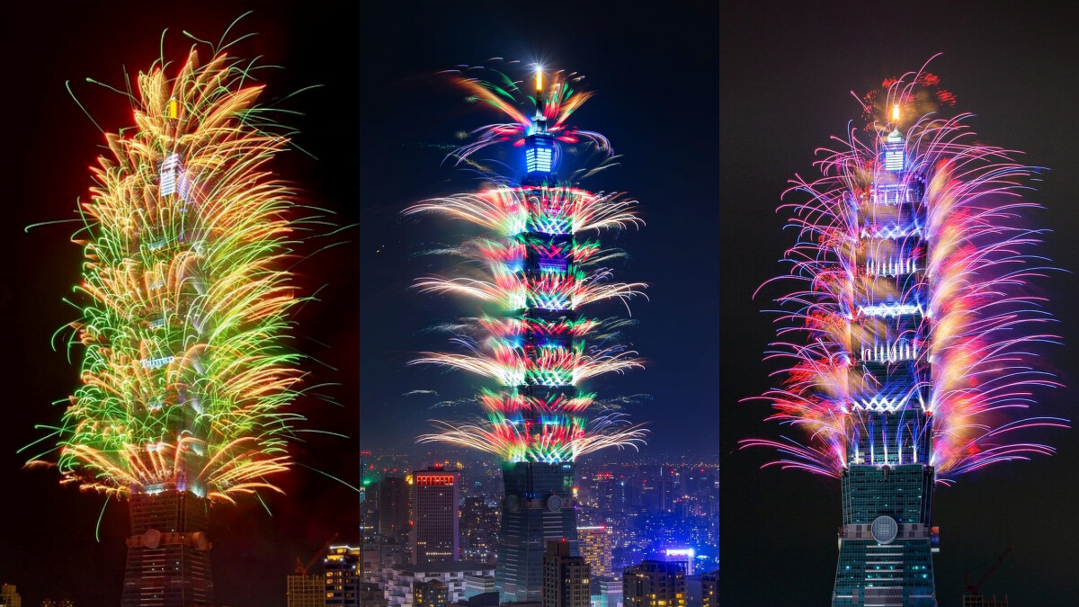 圖為2024臺北最High新年城跨年煙火 