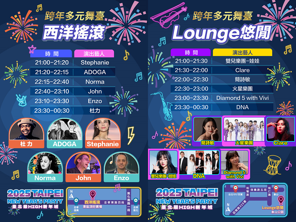 「頂好廣場」、「象山公園」演出時間及卡司