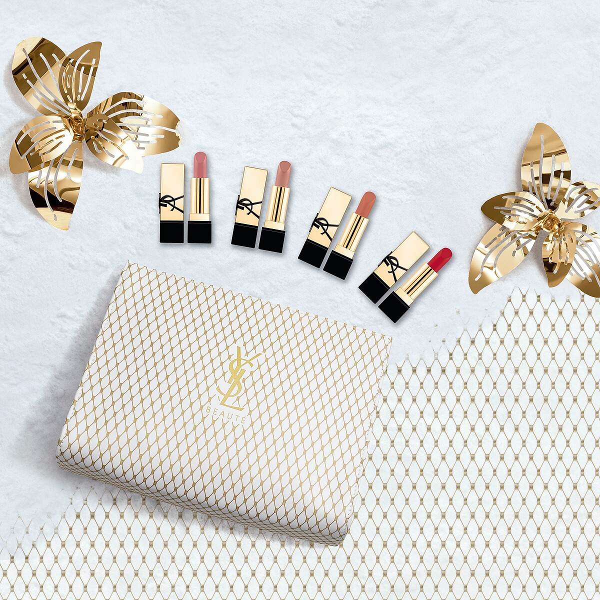 YSL 2024限量金奢蕾絲迷你唇膏禮盒,NT2,900