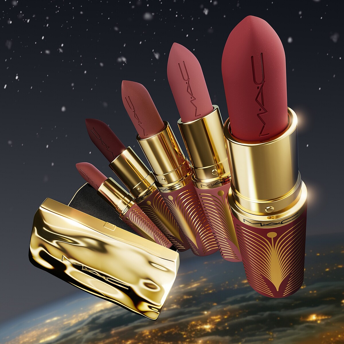 M.A.C金緻聖誕系列5色唇膏組,NT3,000