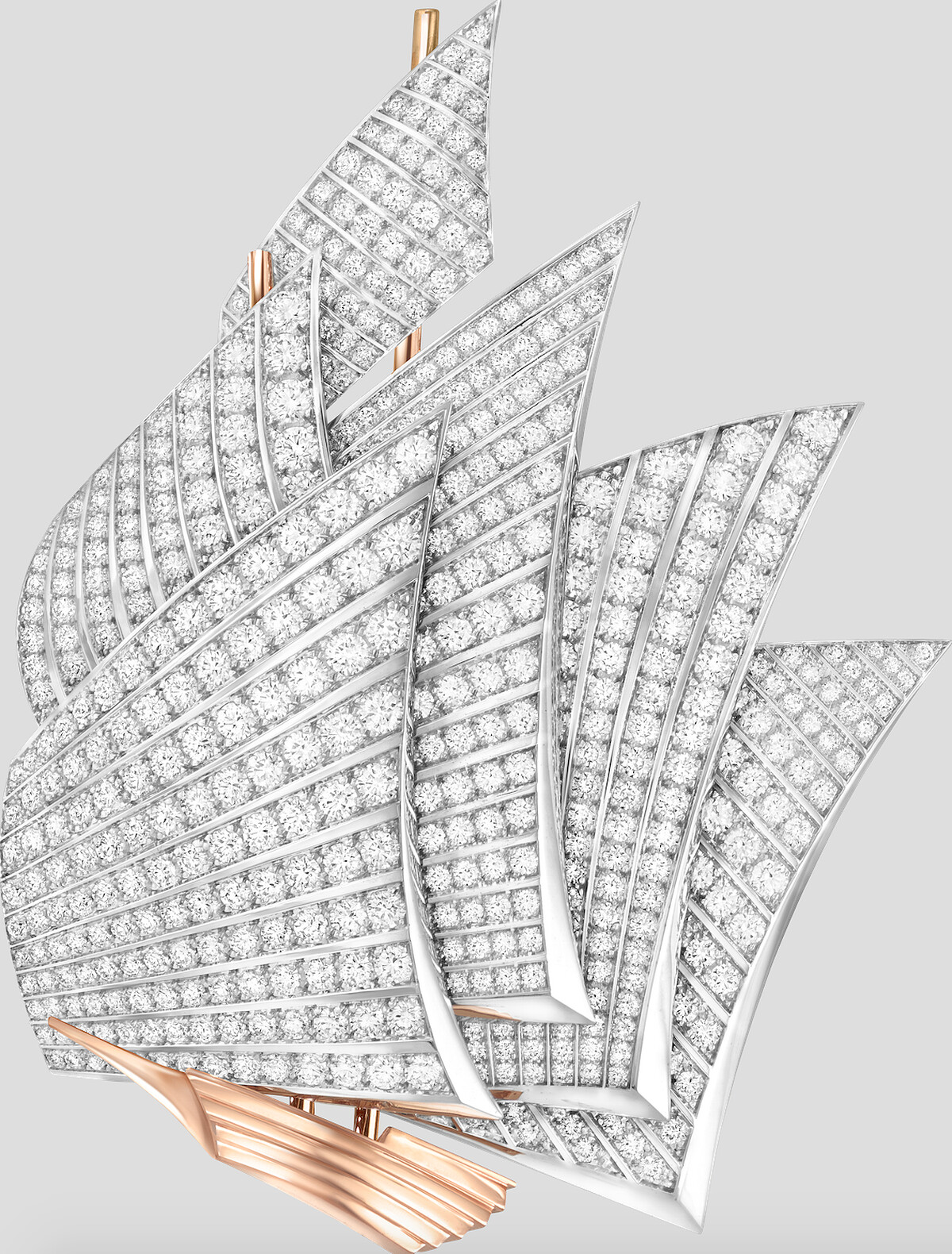 Hispaniola胸針 白K金、玫瑰金、鑽石