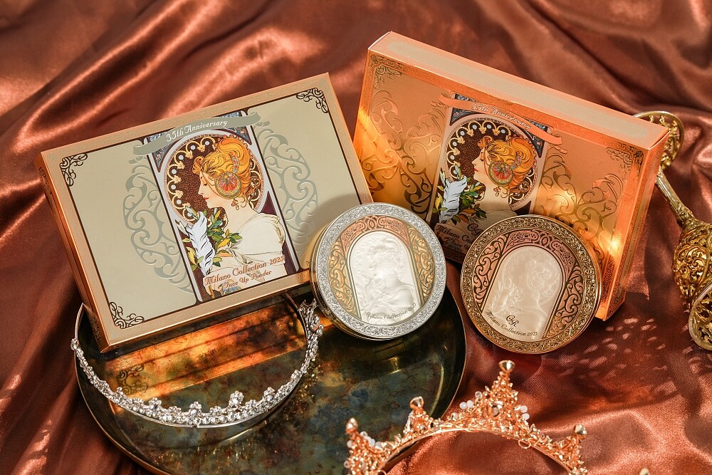 米蘭絶色蜜粉餅35週年聯名世界頂級藝術家慕夏MUCHA。