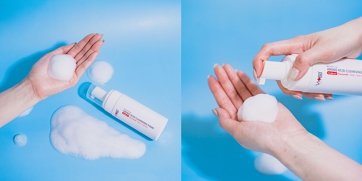 ▲薇佳全能胺基酸洗卸慕斯有豐富綿密的泡泡，可持久不易消泡，有效溶解日常彩妝、深層清潔毛孔髒汙！