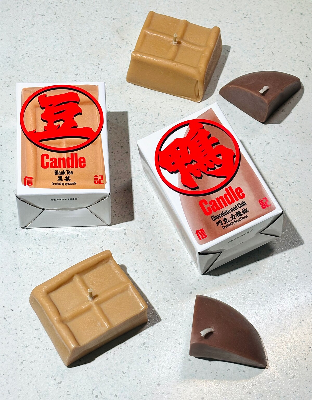 詹記x eyecandle打造「鴨(血)&豆(腐)」造型蠟燭，顛覆視嗅覺的想像(Photo/詹記授權提供)。