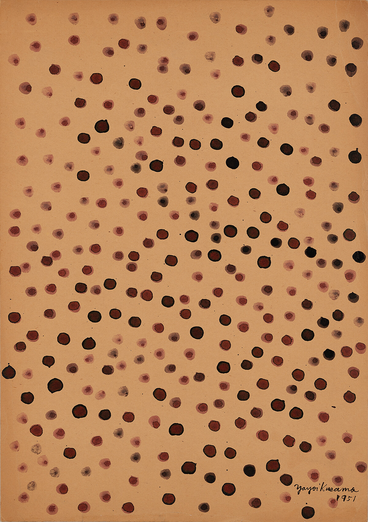 草間彌生,《點》-1 ,1951,42.7 × 30.2 cm,墨水、紙 ©草間彌生