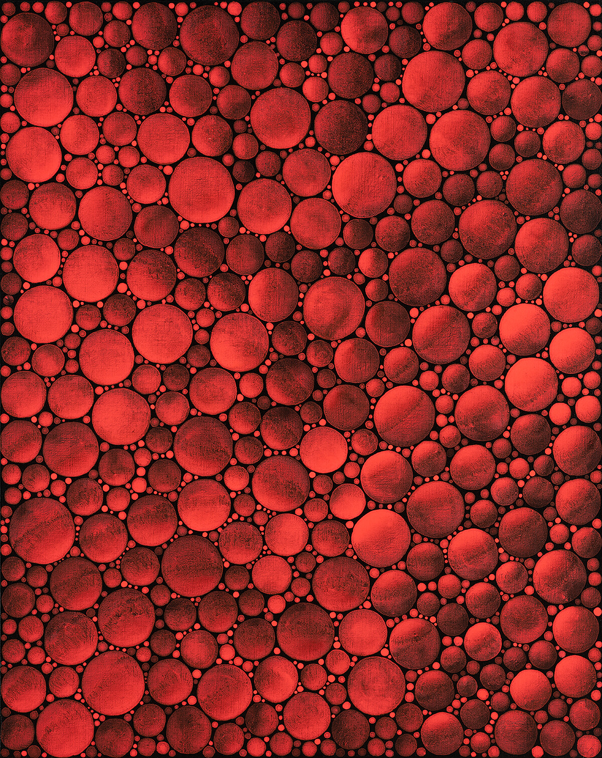 草間彌生,《夕照》,2000,91 × 72.7 cm,壓克力彩、畫布,©草間彌生