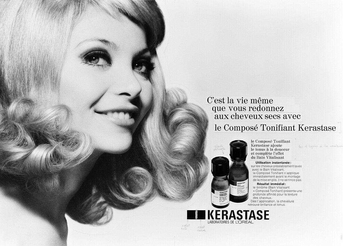 1969年KERASTASE巴黎卡詩髮浴的廣告。