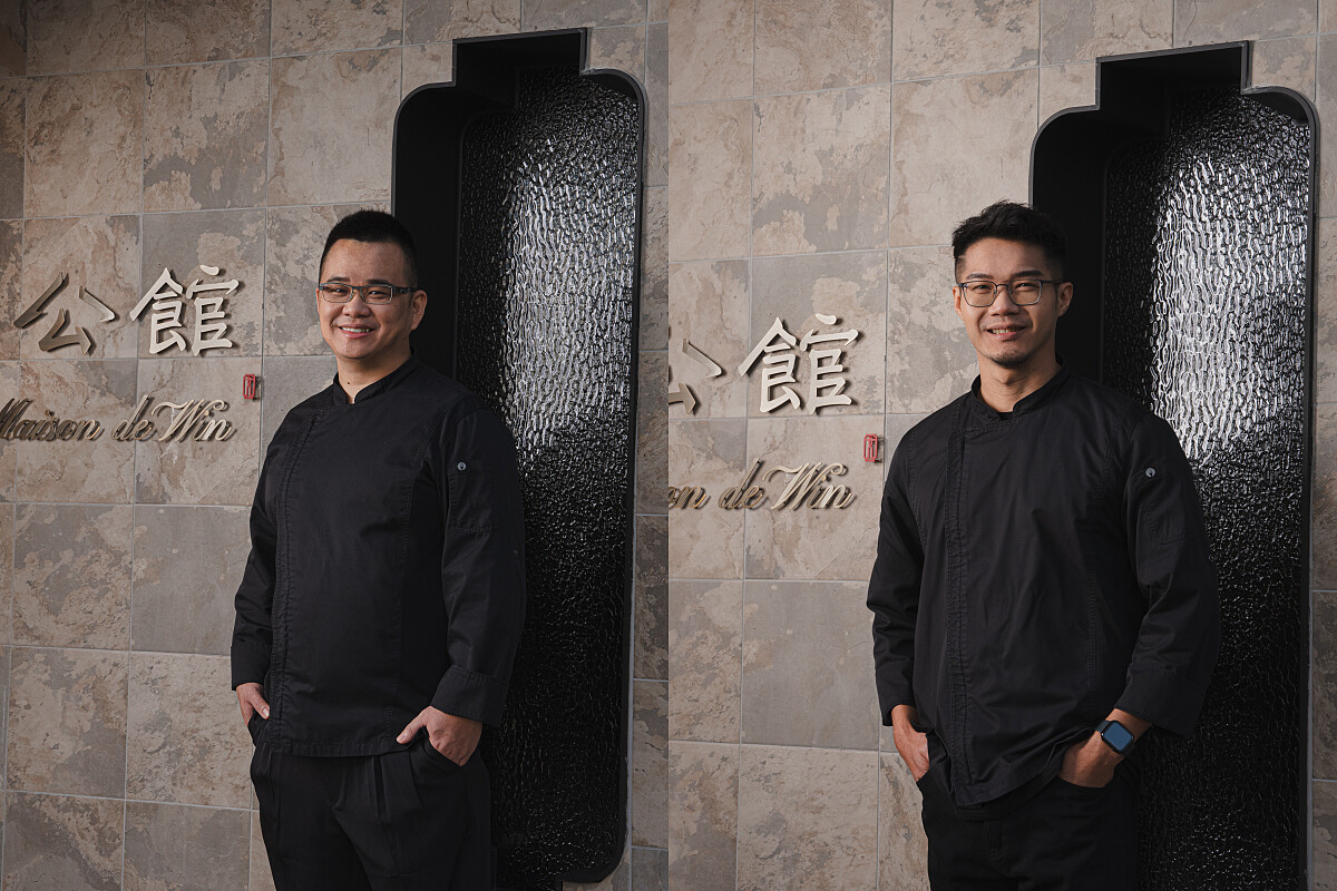 左為粵菜主廚蔣文正，右為法式料理專家林昊語。