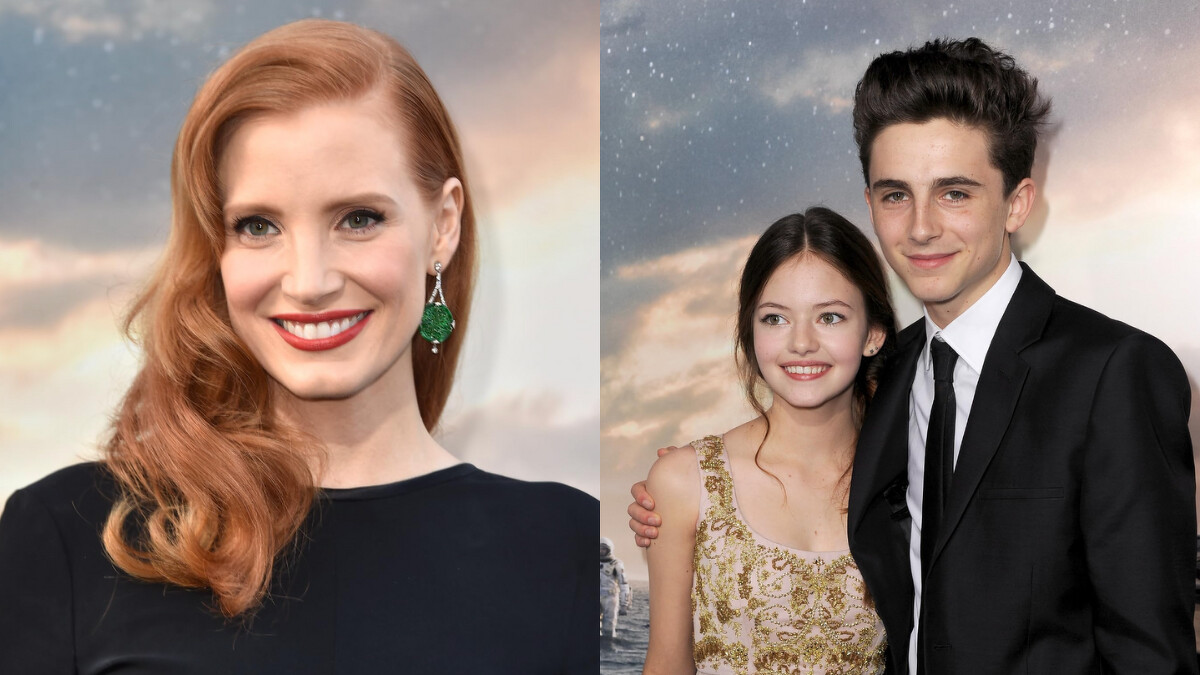 左圖：潔西卡雀絲坦；右圖：麥肯基弗依（左）與提摩西夏勒梅（右）