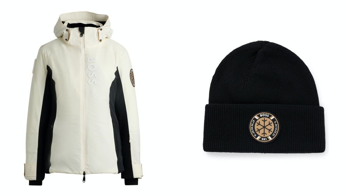 BOSS SKI 白色滑雪外套 NT48400、BOSS SKI 黑色毛帽 NT4400
