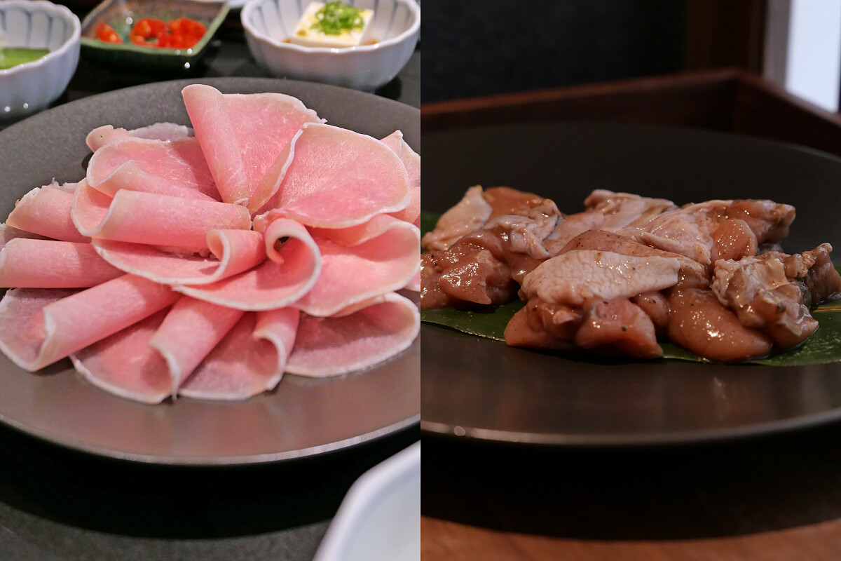 「東寶黑豬里肌」與「紅玉雞腿肉」。