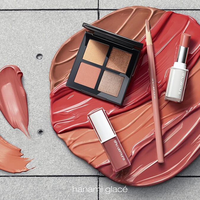 shu uemura植村秀糖心甜菓限量系列產品主視覺。