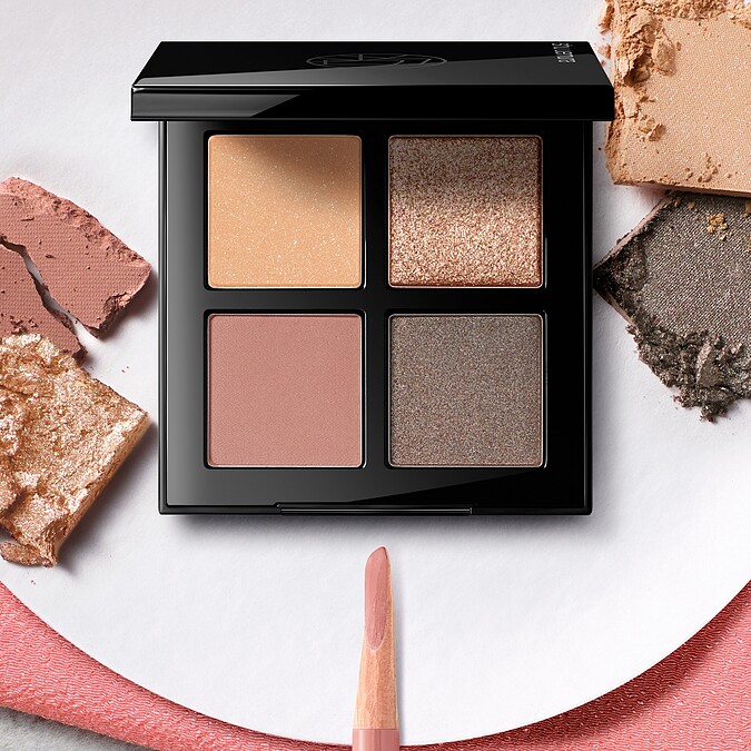 shu uemura植村秀時尚大師4色眼影盤(#焦糖粉棕)，NT2,050