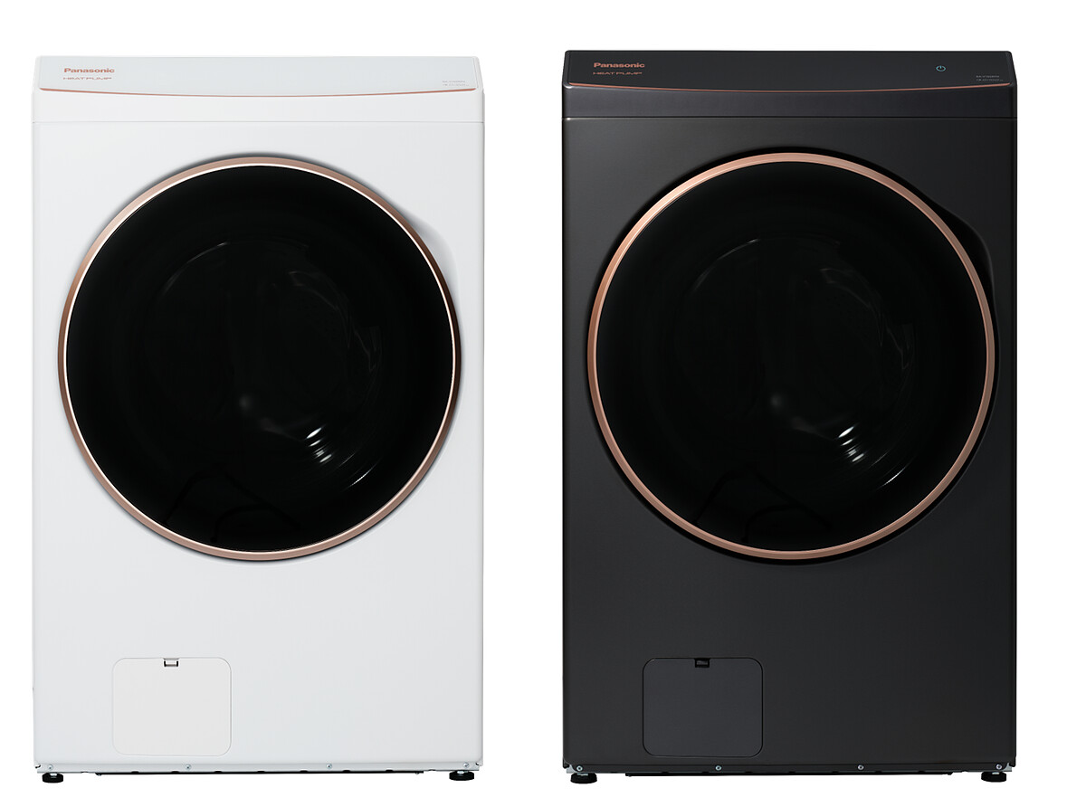 Panasonic 熱泵除濕式洗脫烘一體機,共有冰鑽白、夜幕黑; NA-V170RPH洗衣17 kg / 乾衣10kg(建議售價:64,900元)、NA-V150RPH洗衣15 kg /乾衣 10kg(建議售價:59,900),兩種規格。