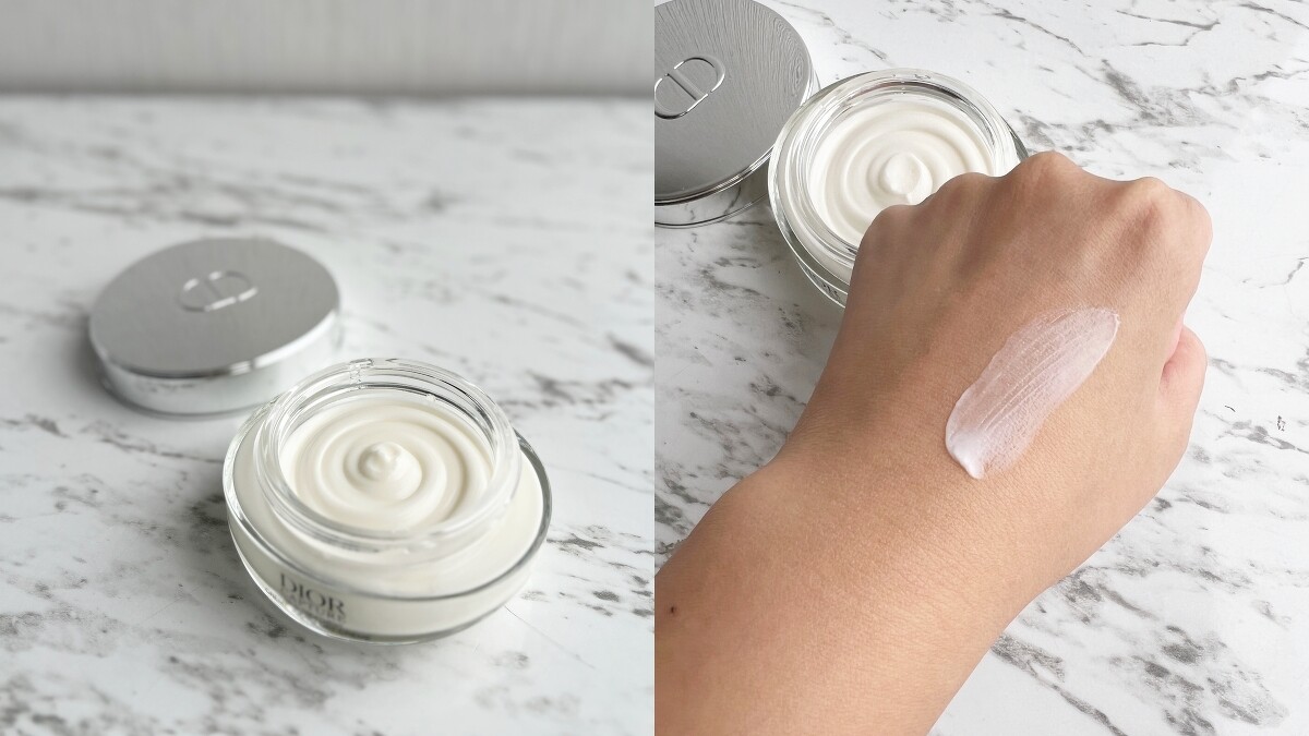 Dior迪奧逆時活氧膠原霜質地示意。