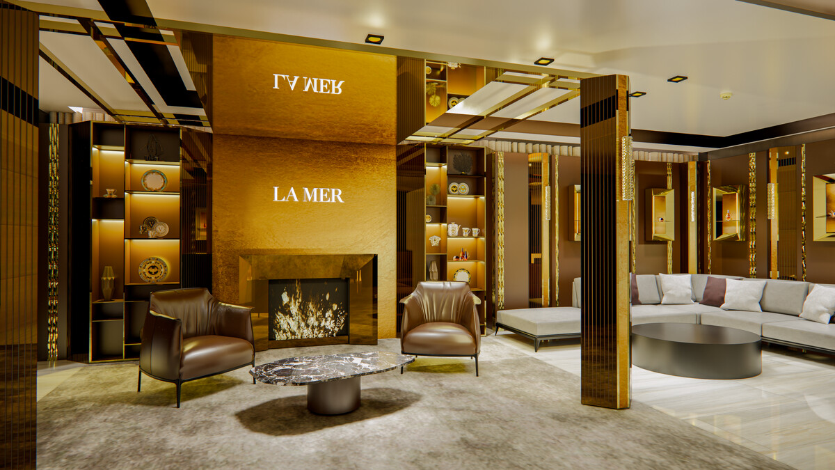 LA MER海洋拉娜創世紀原晶金宮24K金金箔牆。