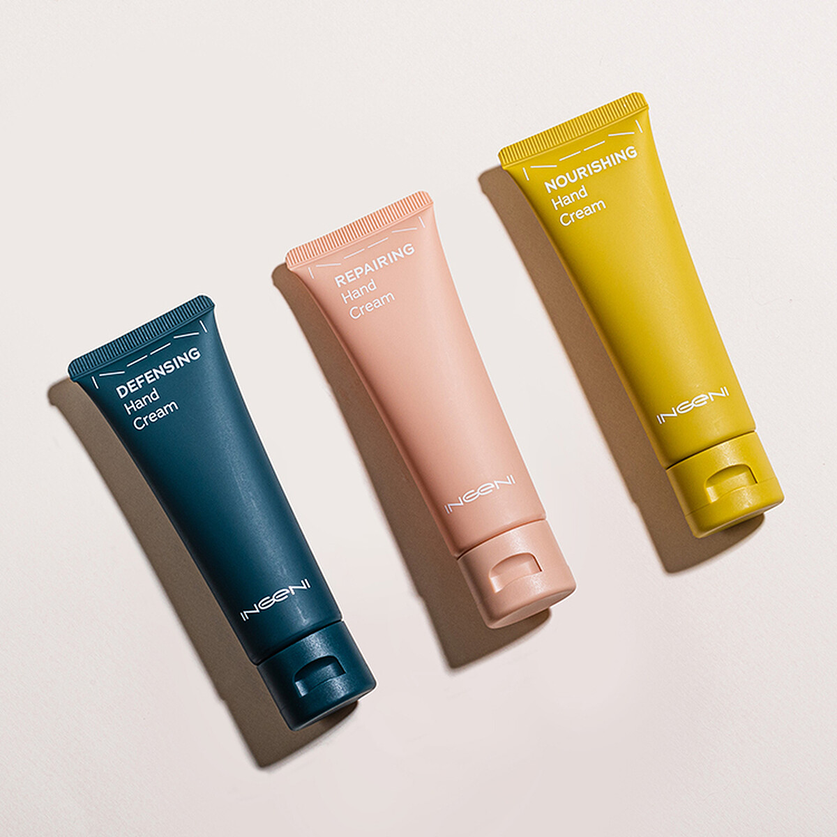 新肌霓INGENI修復美手霜，NT520。滋潤美手霜，NT480。防禦美手霜，NT520