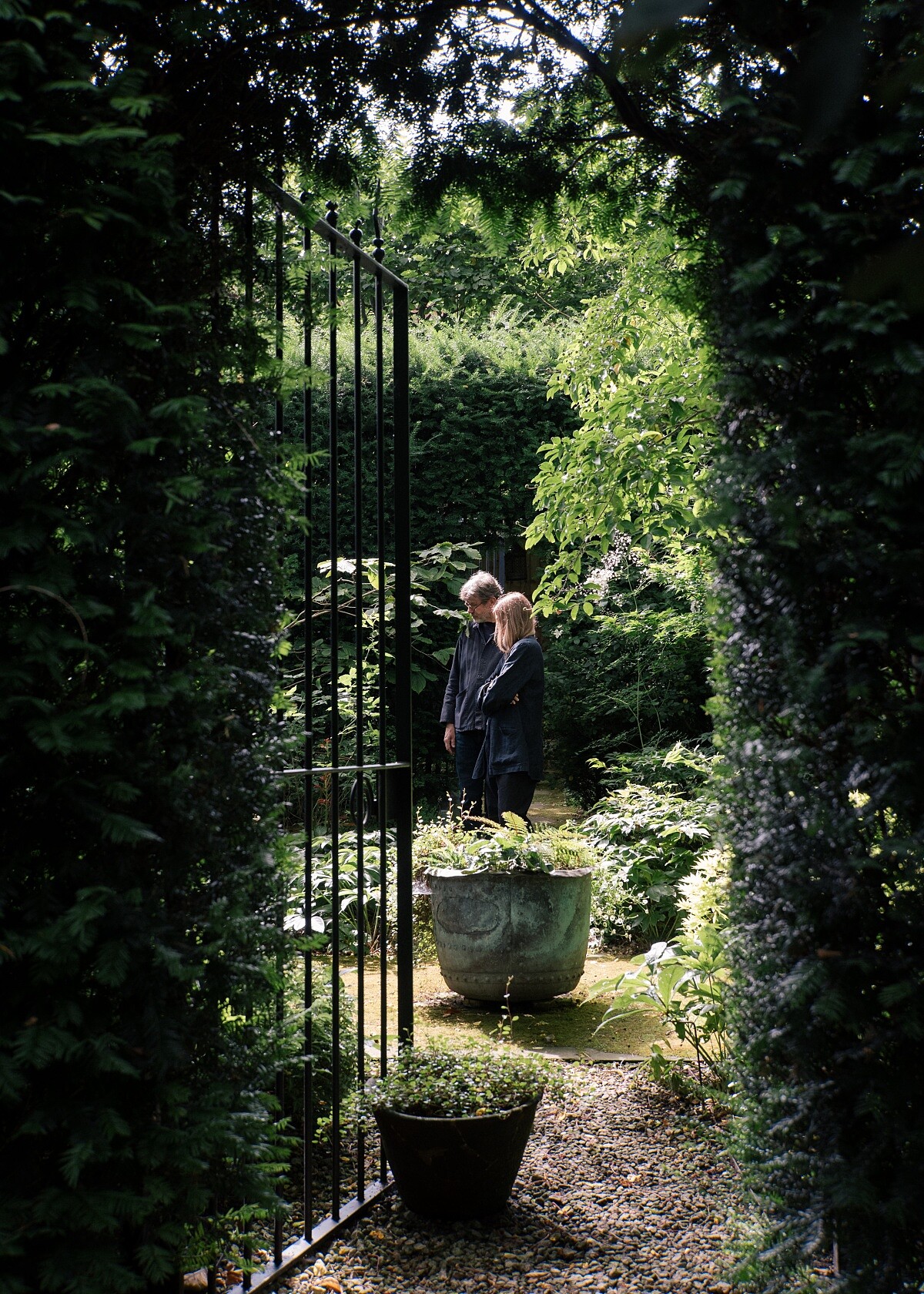 位於倫敦北部的住家的庭院。