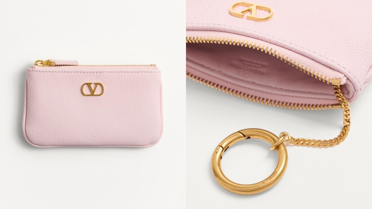 VLOGO 標誌性粒面小牛皮零錢包 約台幣14,868