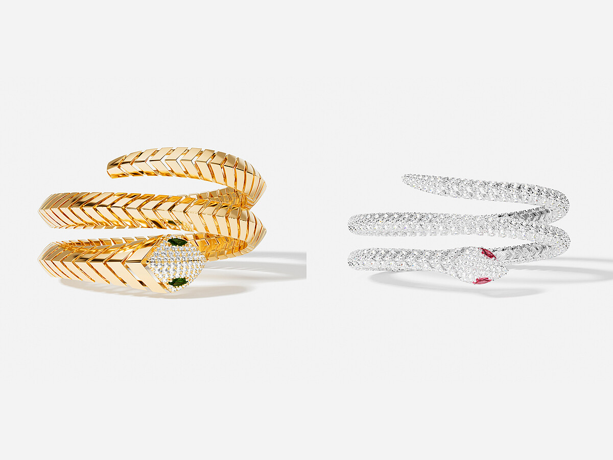 左 : Kaa雙層環繞式手鐲NT12,100;右 : Kaa雙層環繞式手鐲NT14,500