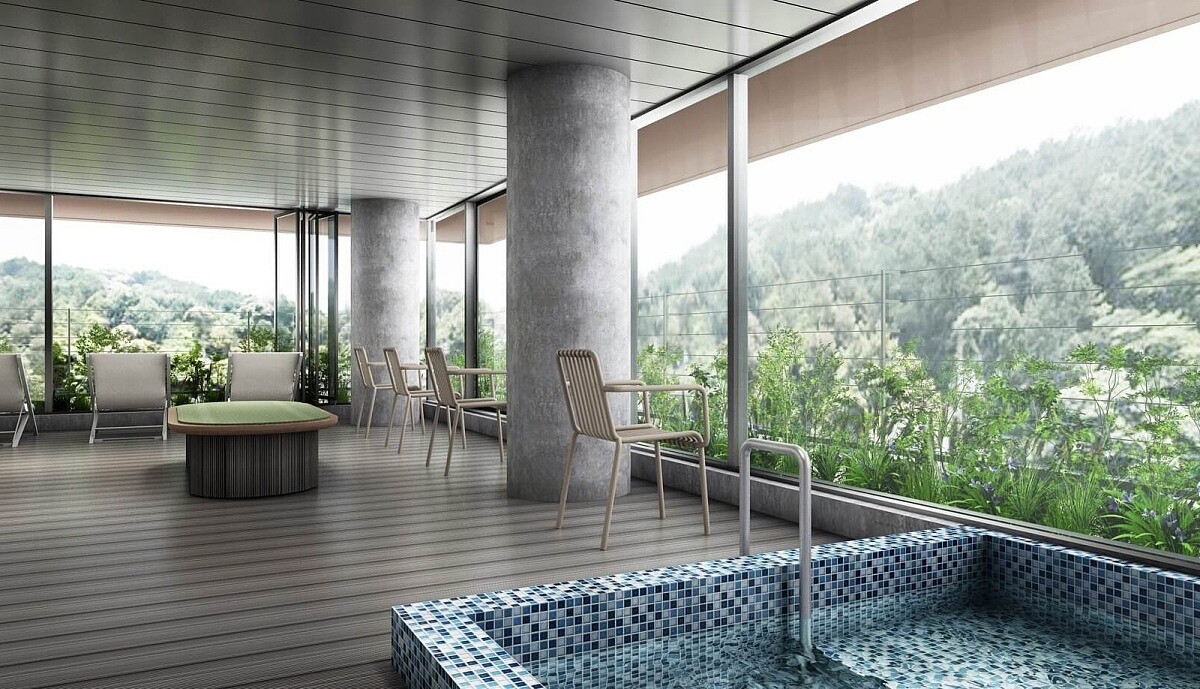 結合24間客房、桑拿、餐廳咖啡廳與活動中心的複合式空間。