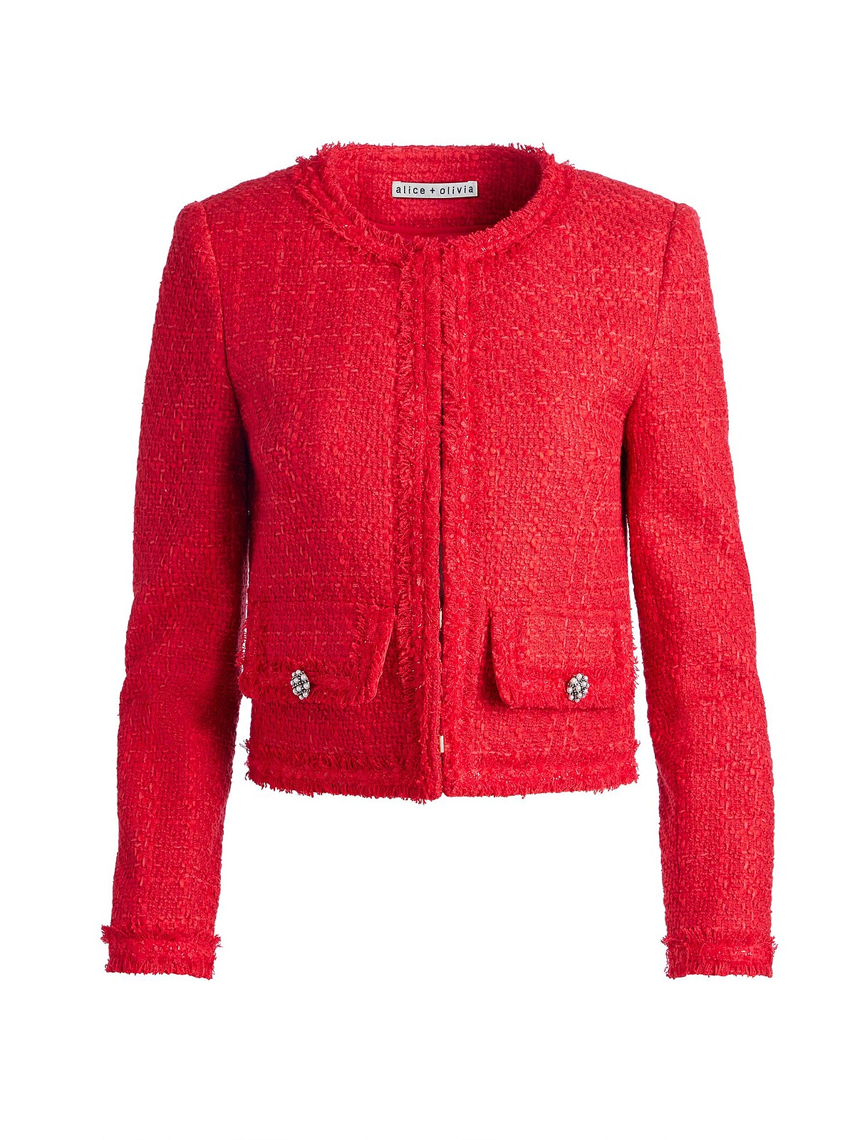  alice + olivia LANDON粗花呢短版外套，NT22,900