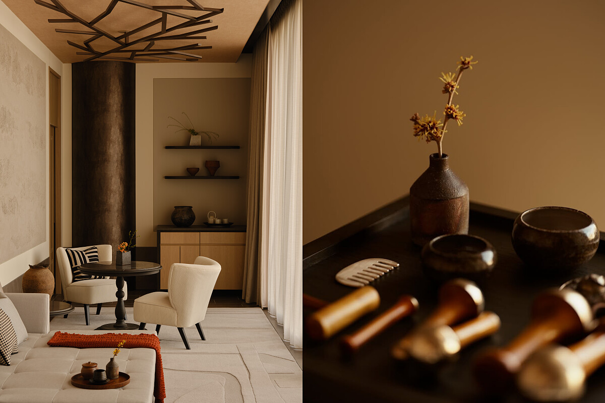 舒服的休息室、 Kansa 銅製的按摩杖。