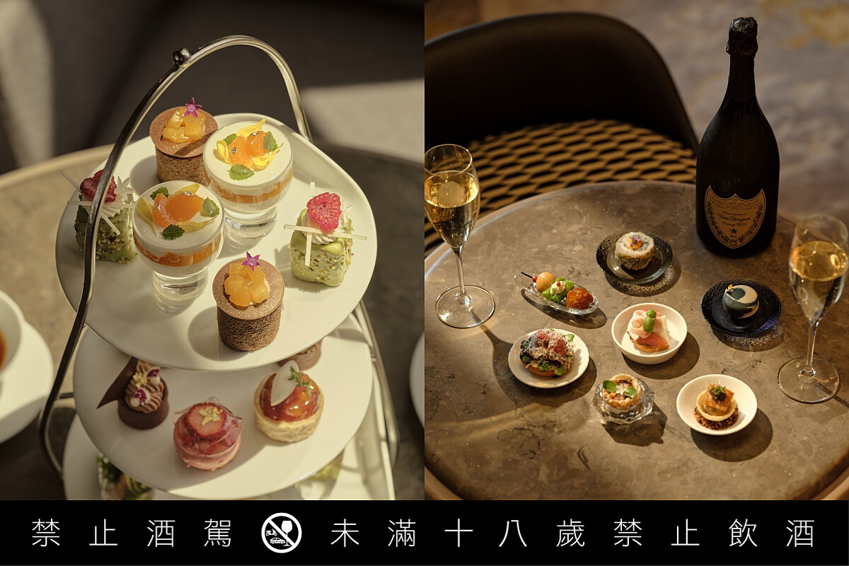 晚茶有香檳無限暢飲服務。