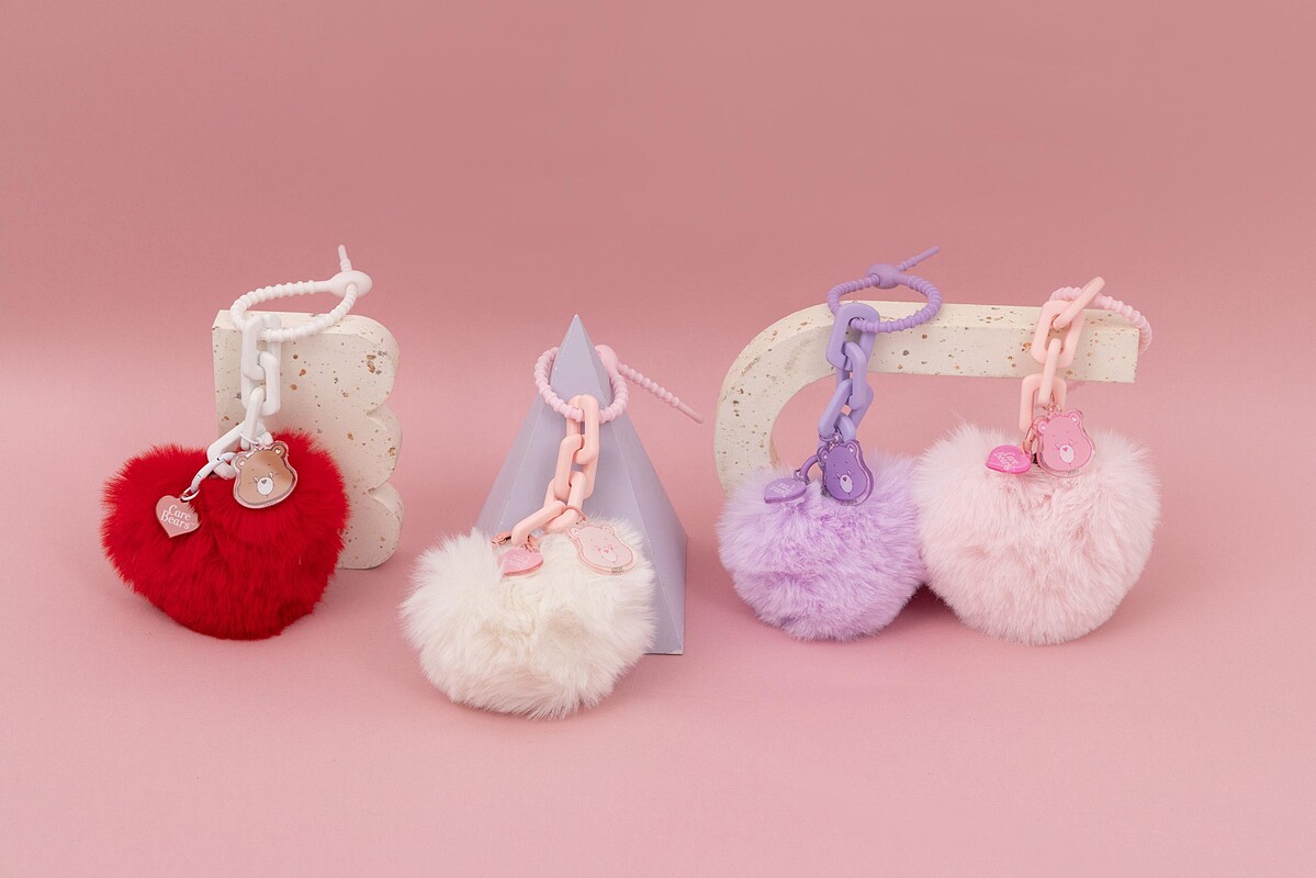 Care Bears-砰然心動系列 毛毛球小熊鑰匙圈盲盒NT350