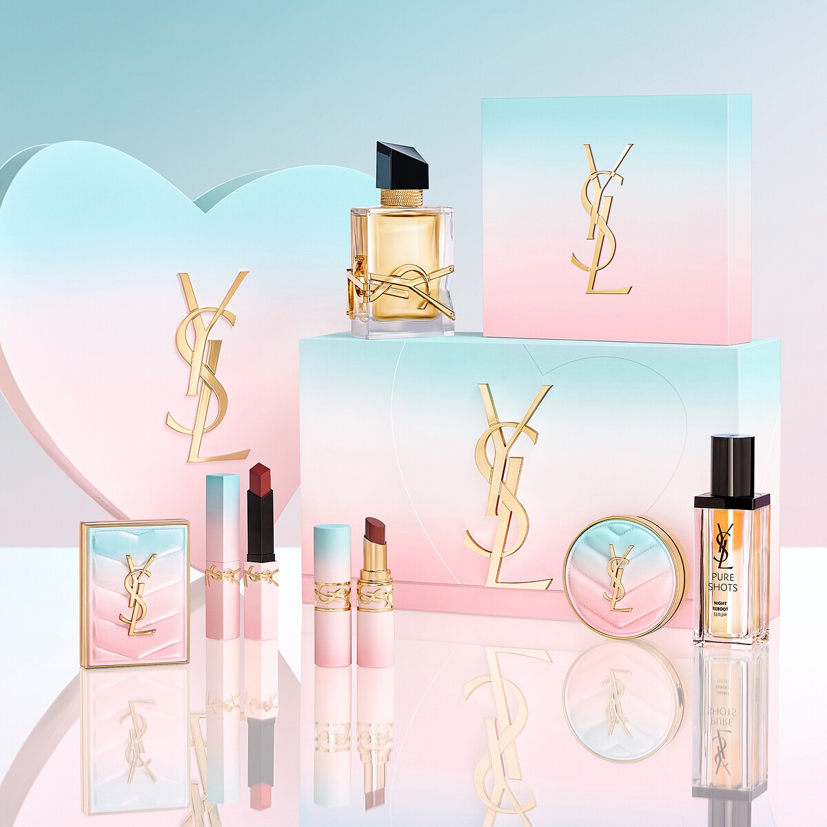 YSL 2025情人節無限熱戀限定系列情境圖。