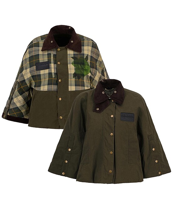4. Barbour x ERDEM Clover雙面斗篷 售價27,000元 (橄欖綠)