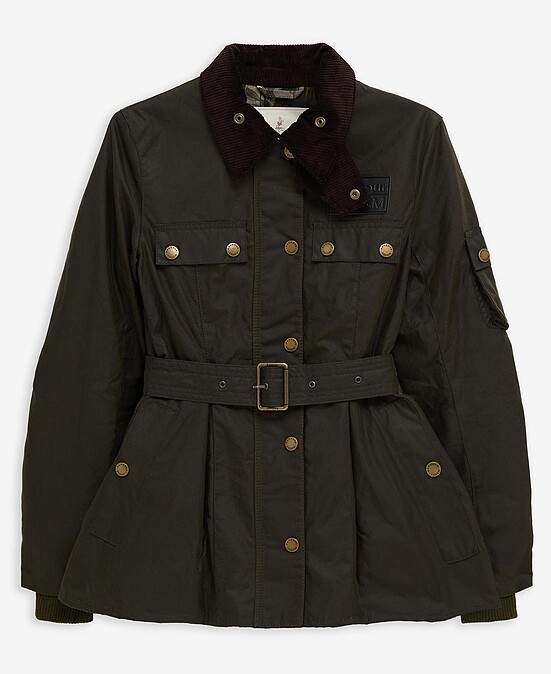 2. Barbour x ERDEM Constance油布外套 售價29,600元 (橄欖綠)