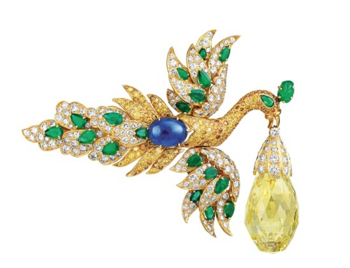 梵克雅寶2016年「寶石的藝術與科學 The Art & Science Of Gems」主展品：Walska飛鳥胸針