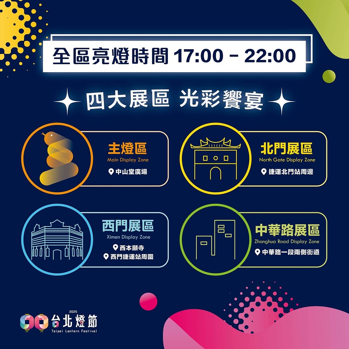 2025台北燈節4大展區地點