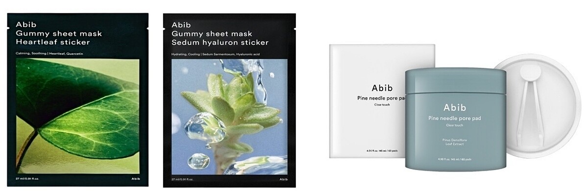 Abib口香糖魚腥草面膜1片，NT149、口香糖玻尿酸補水面膜1片，NT149、松針毛孔潔淨棉片60片，NT359
