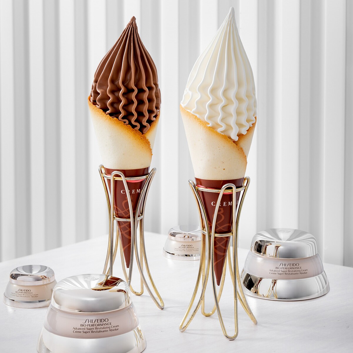 資生堂百優乳霜 Ｘ CREMIA冰淇淋之神期間限定情境照。