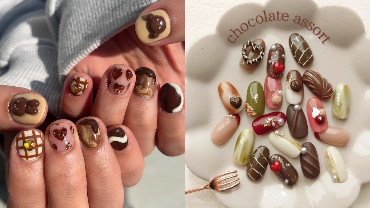 2025美甲推薦!顯白又溫柔的「巧克力美甲」15款範本,情人節做超應景
