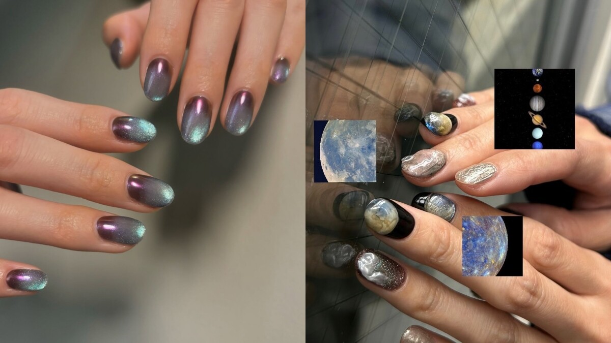 2025美甲造型推薦:神秘又特別的「銀河系美甲」,把整個宇宙放在指尖