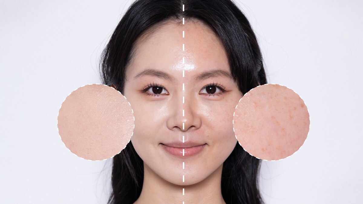 I&rsquo;M MEME我愛神力氣墊粉餅(水霧)SPF50+/PA++++，使用前、後對照。