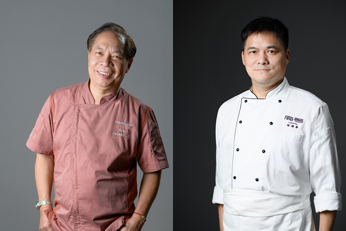 左為二星名廚簡捷明，右為行政主廚胡福春。