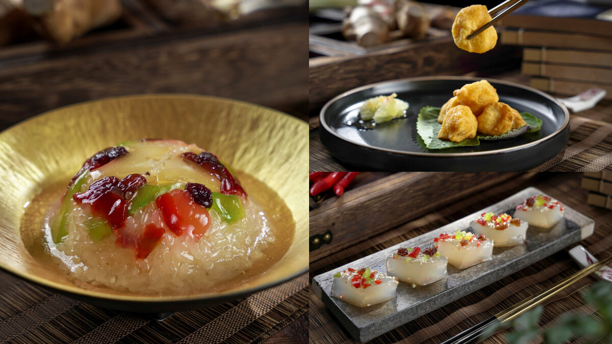 頤宮中餐廳「食膳馬祖」客座套餐：八寶飯、地瓜餃、尾梨糕