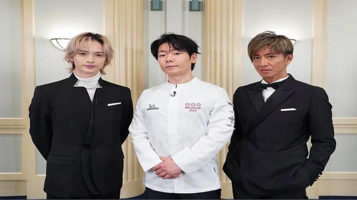 主廚與劇中主要演員木村拓哉、玉森裕太合照。