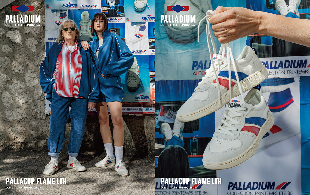 PALLACUP 復古休閒鞋以法國國旗紅、藍、白經典配色搭配復古鞋型,完美呈現出獨特的復古法式運動風情