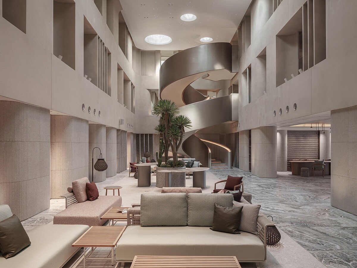 度假氛圍十足的大廳空間。