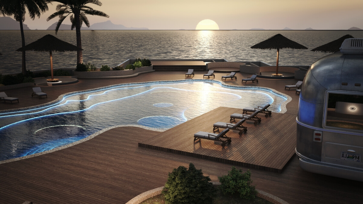 泳池能零死角欣賞日落美景。