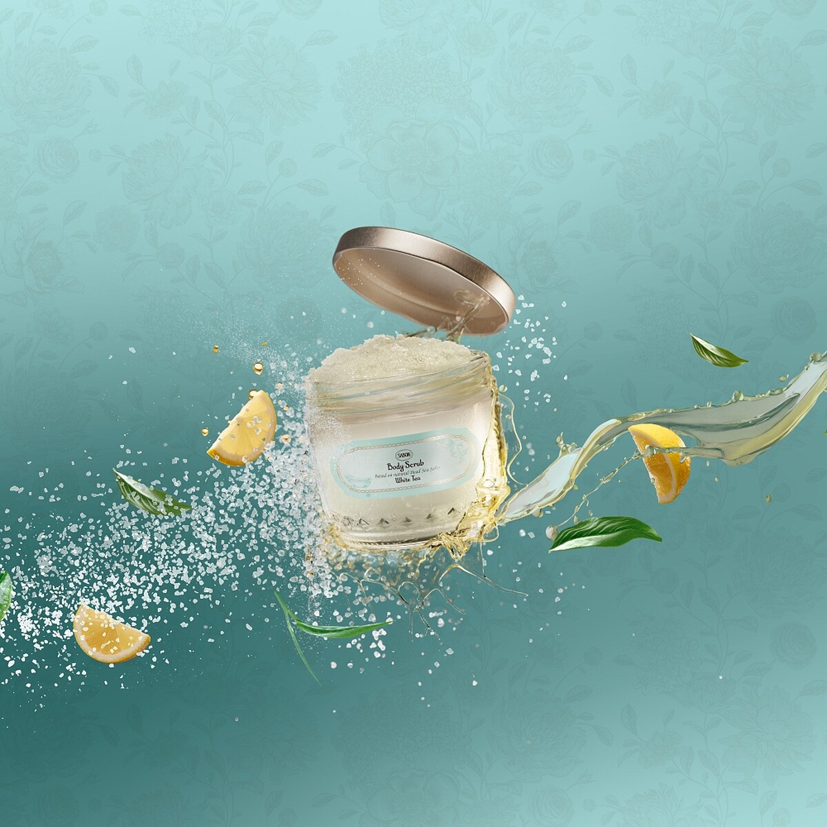 Sabon白茶身體磨砂膏320g，NT1,480、600g，NT2,080