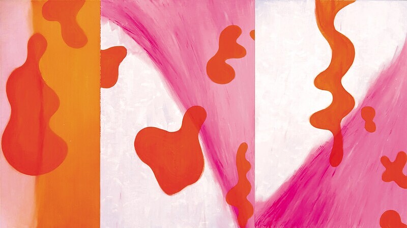 賴純純，《月光下女妖漫舞》，2007，壓克力顏料、畫布，193.5 &times; 86公分、193.5 &times; 130公分(&times;2)，藝術家自藏。圖像由臺北市立美術館提供。