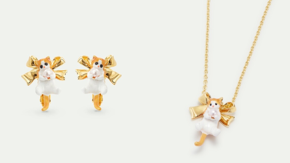 橘貓耳環 NT7,200、橘貓項鍊 NT7,200